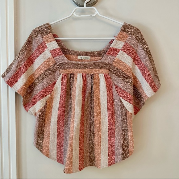 Madewell Texture & Thread Butterfly Top in Sherbet Stripe - Picture 3 of 10